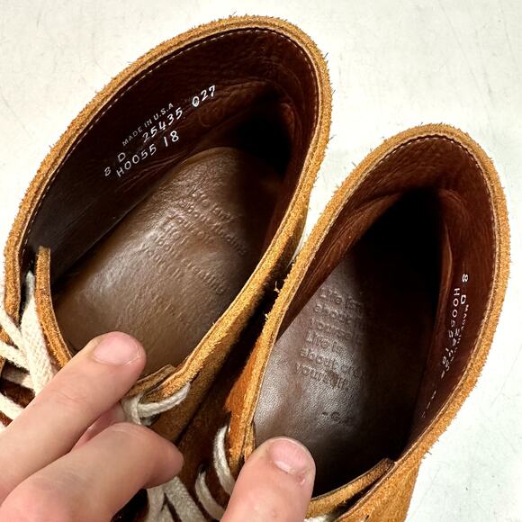 VGUC Rancourt & Co. x Helm Suede Roughout Boots Wedge Sole Made in Maine USA 8 D main image 7